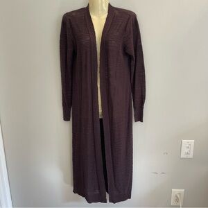 Athleta Cardigan Brown Open Knit Light Weight Cardigan Sweater Womens’s Small